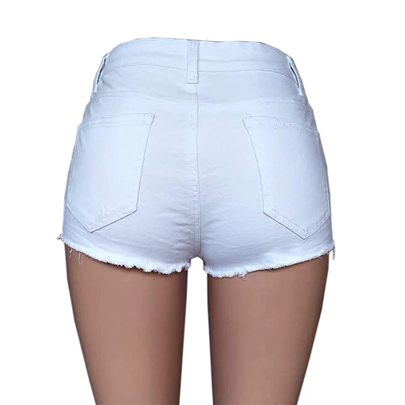 Летние джинсовые шорты женские рваные белые черные повседневные винтажные с
