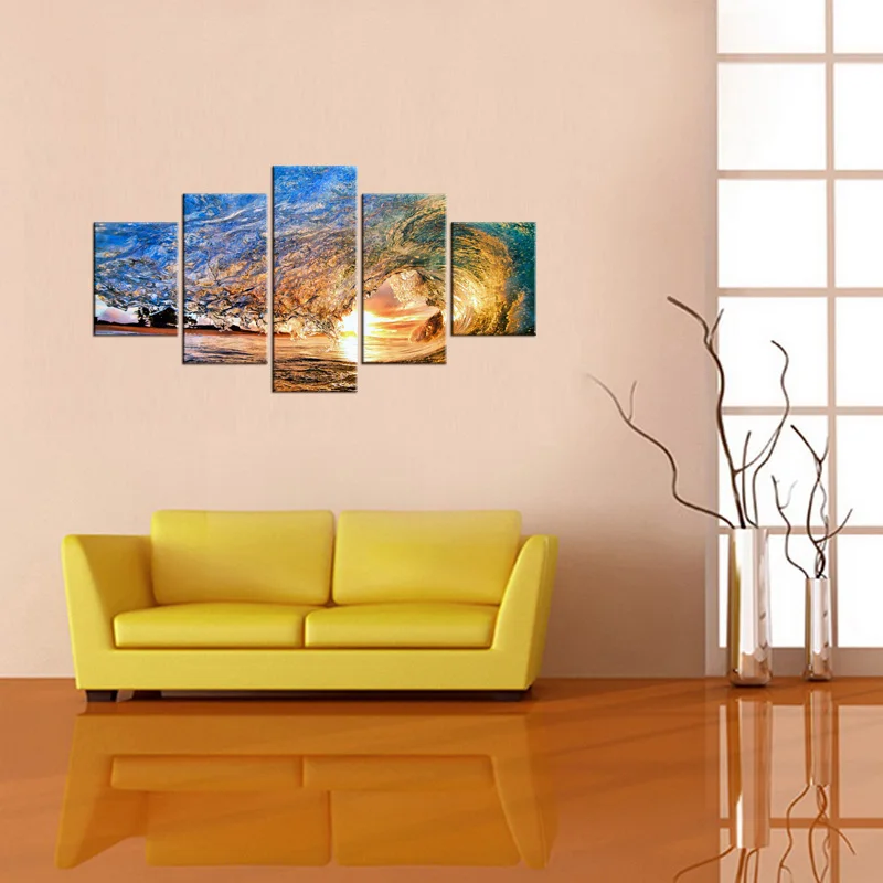 5 штук Бесплатная доставка Современный пейзаж живопись на холсте HD ландшафт с