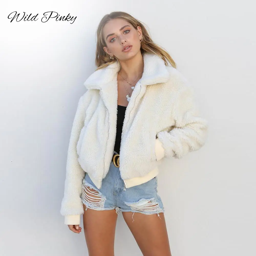 Женское пушистое плюшевое пальто из искусственного меха осенне зимняя верхняя