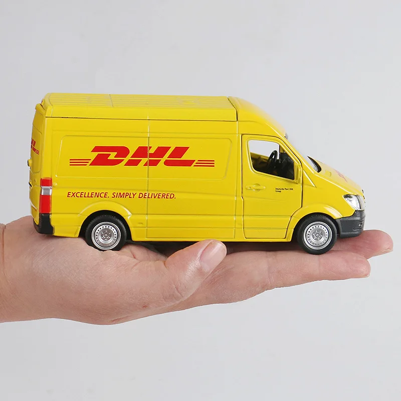 Модель 1/36 года Литой Грузовик DHL из сплава игрушечный автомобиль мини фургон