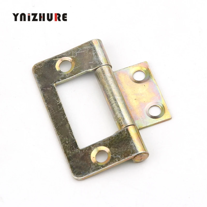 2PCS Nesting page Plating color Cabinet Door Luggage Iron Hinge,4 Holes Decor,Furniture Decoration Single Side Hinge Vintage