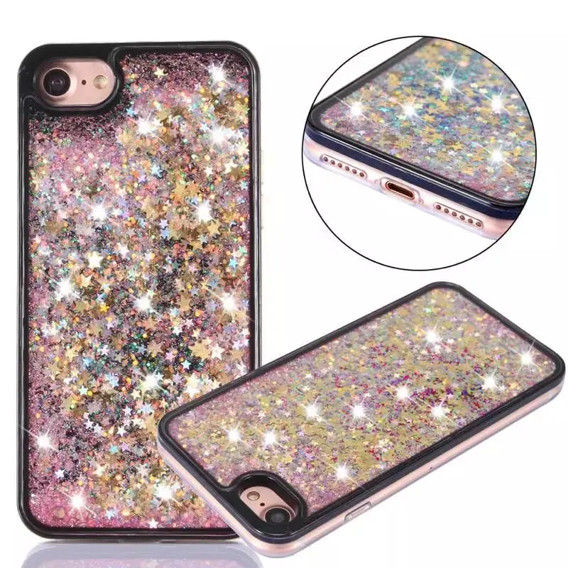 Liquid Glitter meteor sand sequins Colorful Dynamic Transparent Mobile Phone cases For iphone 5 XR 6 6S 7 8 X XS Max plus |