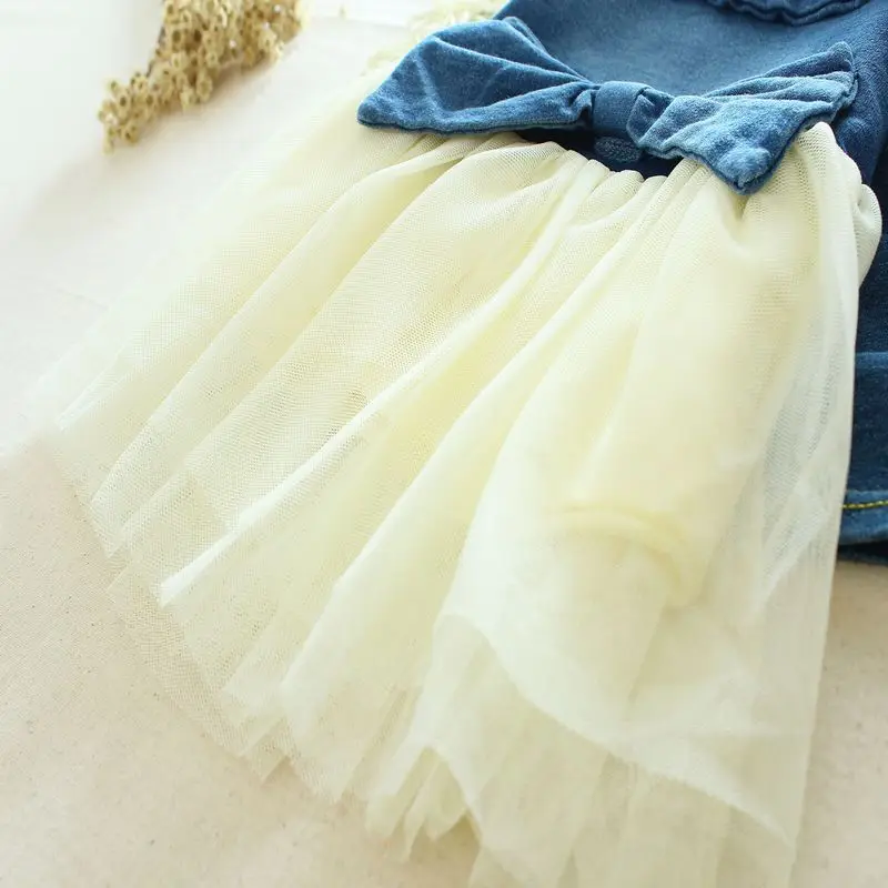 Новинка 2020 года Весеннее джинсовое платье для девочек Одежда детей Повседневный