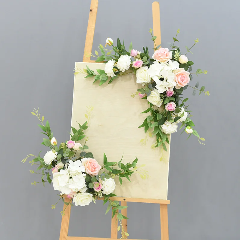 DIY Свадебные реквизиты Добро пожаловать карты цветы отель знак воды креативный знак Цветочный декор дорога свинец Флорес искусственный цветок настенный шар - Цвет: T