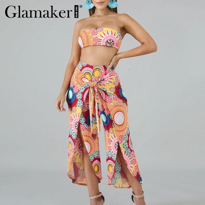 Glamaker сексуальный без бретелек богемный на шнуровке комбинезоны женские летние