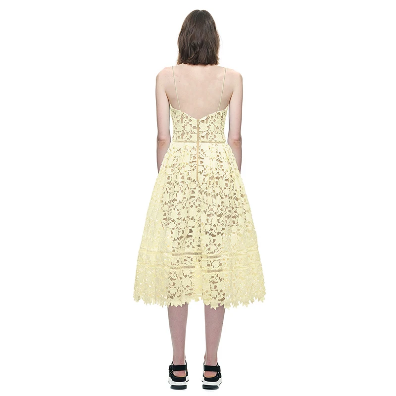 2016 новый бренд дизайнер azaelea dress в желтый женщины кружева boho сексуальная пляж midi