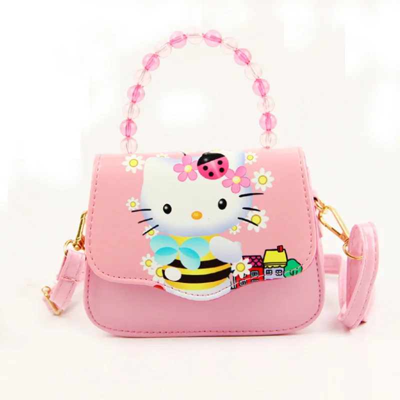 Hello kitty новая мультяшная сумочка модная жемчужная струнная Одиночная плюшевая сумка-кошелек Водонепроницаемая на заказ сумка-мессенджер Детский плюшевый подарок - Цвет: Pink