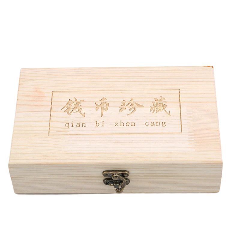 Solid Wood Color Commemorative Coin Display Box Protection Wooden Case Storage | Дом и сад