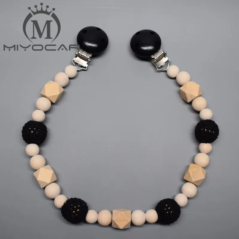MIYOCAR крутые черные и коричневые бусины из натурального дерева детская коляска