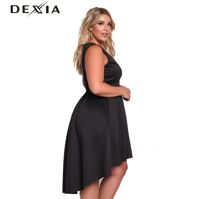 DEXIA Solid Sleeveless V Neck Dress Women 2017 Summer Loose Plus Size Party Dresses Sexy Female Elegant Vestidos Mujer LSD170119 | Женская