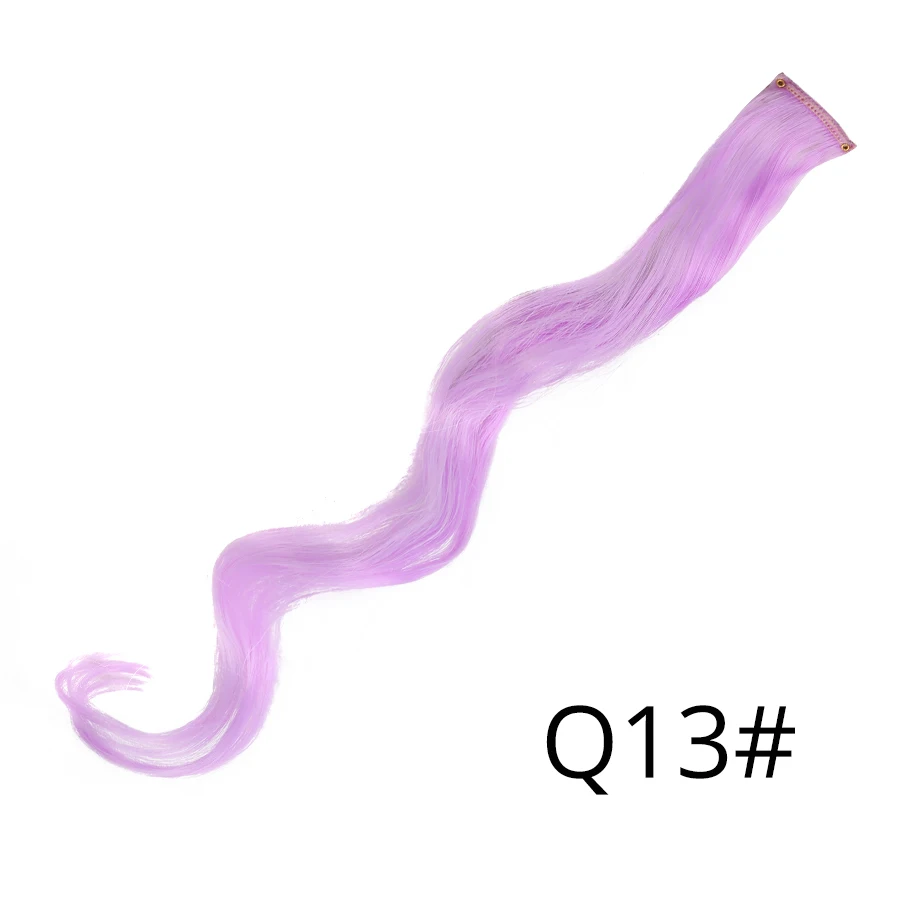 Q13 Alileader, 18 дюймов, кудрявые волосы на заколках для наращивания, натуральные Длинные Синтетические шиньоны для женщин, девушек, розовые, голубые, цветные - Цвет: Q13