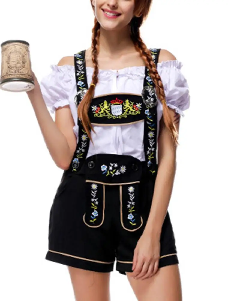 Женский классический костюм в стиле ретро Oktoberfest комплект из топа с открытыми
