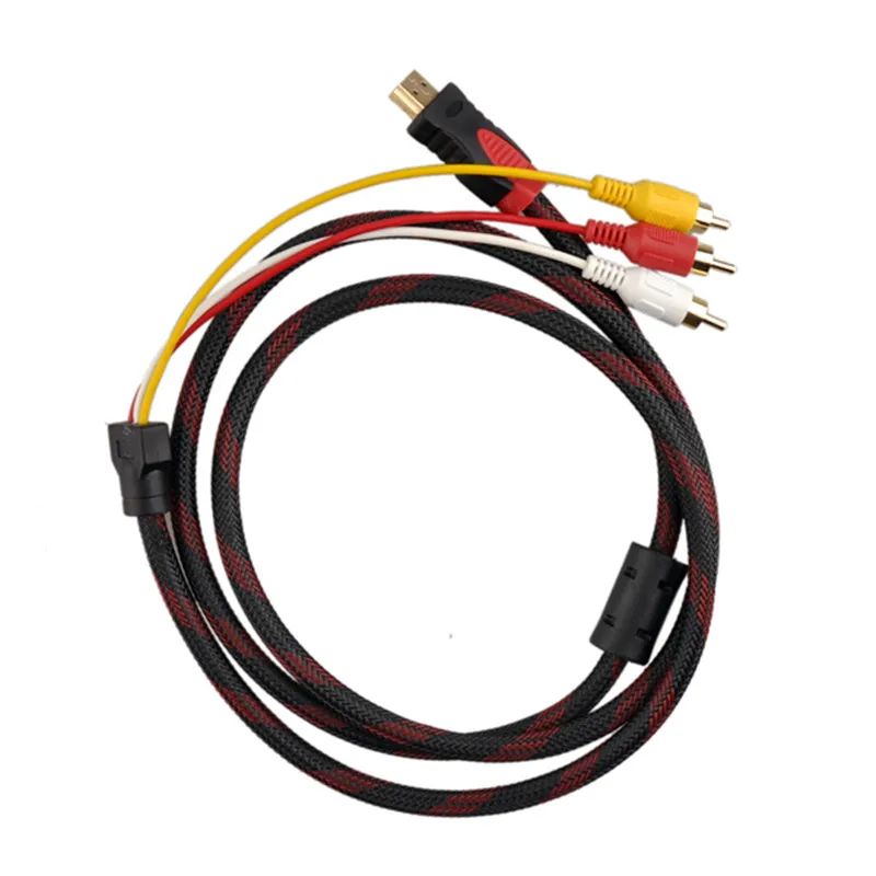JRGK проектор фута компьютерный кабель 1 5 м Кабель HDMI To 3RCA штекер кабеля 19/m/p RCA для HD
