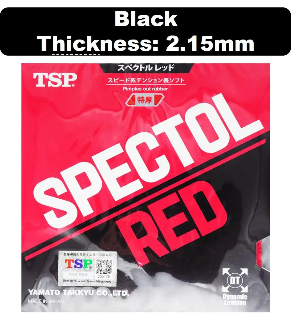Tsp Spectol красный/синий сырой резиновый Настольный теннис Pips Out с пинг понг губка Быстрая атака - Цвет: 20092 black 2.15