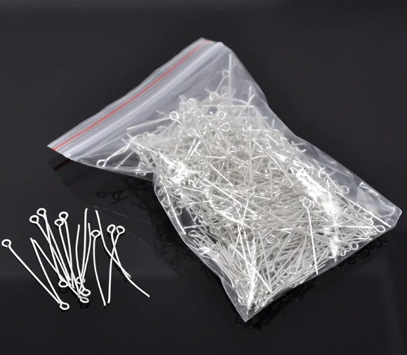DoreenBeads 200 шт покрытые серебром цветных теней для век под шпильки 28x0,7 мм(21 калибр), новинка