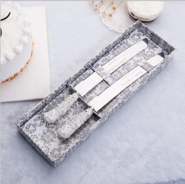 Насыщенный сапфировый Подарки бесконечность персонализированные Mis Quince Anos нож для свадебного торта и комплект для подающего игрока гравировка - Цвет: Насыщенный сапфировый