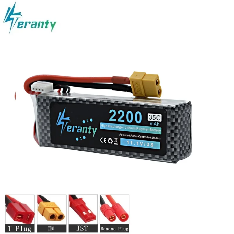 

Teranty 3S 2200 мАч 35C 11,1 В литий-полимерный аккумулятор для радиоуправляемого автомобиля, самолета, вертолета, высокая мощность 11,1 В, батарея 3s, ба...