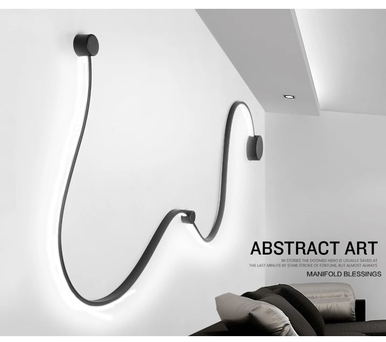 Черный белый креативный настенный светильник светодиодный для спальни