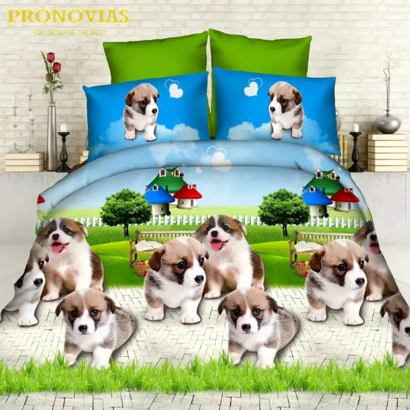 Прямая поставка Комплект постельного белья с 3d лошадьми пододеяльник простыня