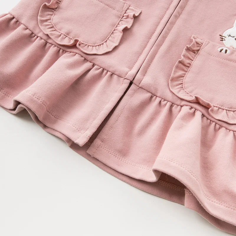 DBM10840 dave bella spring autumn baby girls cute rabbit hooded coat children tops fashion infant toddler outerwear | Детская одежда и