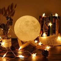 night lamp rechargeable 3d print moon lamp 16 color change touch switch bedroom bookcase night light home decor creative gift