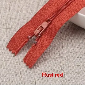rust red 10 шт./лот 20 см Длина красочные нейлоновые молнии по индивидуальному заказу Портплед швейные изделия ручной работы DIY аксессуары 40 Цвета P080 - Цвет: rust red