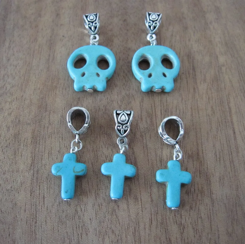 Бирюзовые бусины для дредов волос отверстие 6 мм 10 шт./лот | Красота и здоровье