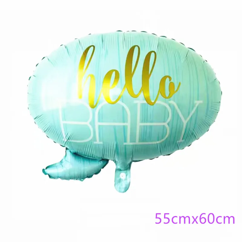 hello baby blue Детские украшения для душа фольга Воздушные шары его мальчик девочки для празднования первого дня рождения украшения Дети партии Свадебные украшения - Цвет: hello baby blue