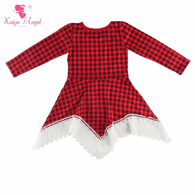 Kaiya Angel Hot Sales Baby Girls Plaid Dresses Full Sleeve Autumn Style Clothes 2018 Children Boutique Christmas Dress | Детская одежда