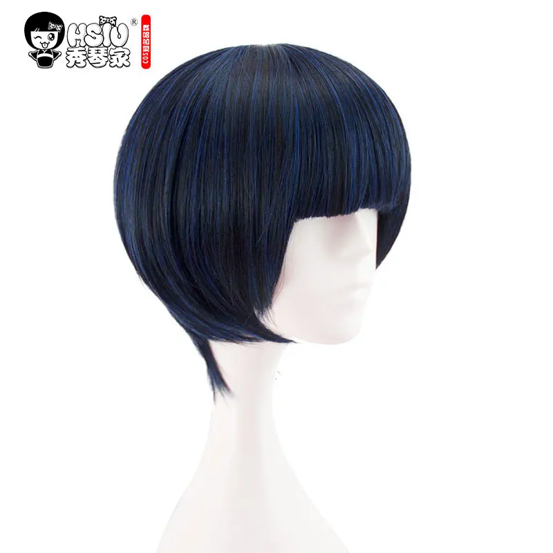 HSIU высокое качество Аниме игры persona5 Tae Takemi Косплей парик короткий синий черный