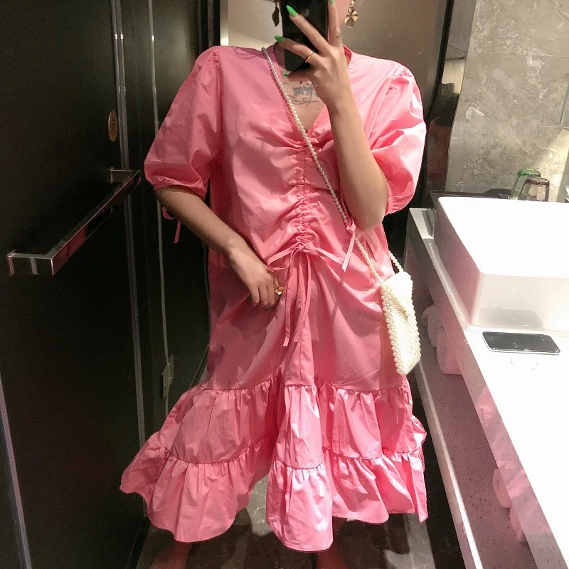 Robe femme сексуальное платье 2019 летний модный шнурок рыбий хвост свободное дикое