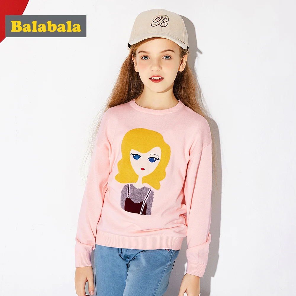 Balabala/свитер тонкой вязки из 100% хлопка с рисунком для девочек-подростков мягкий