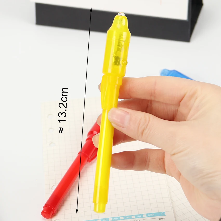 

1PC Multifunction Magic LED Lights Invisible Light Pen 2 In 1 UV Black Light Combination Of Creative Stationery Ink Pen Highligh