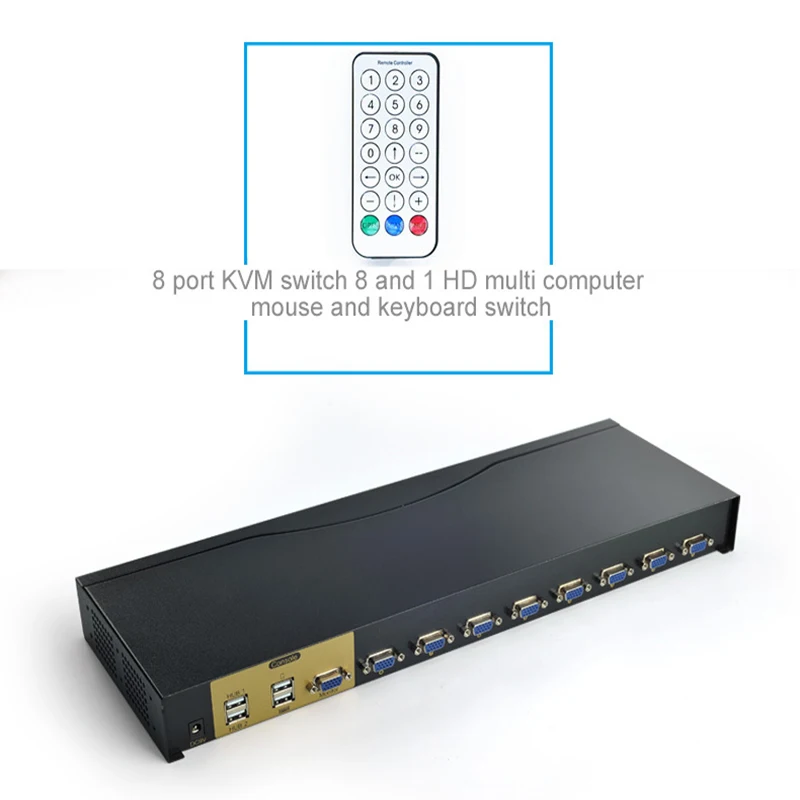 Ingelon оригинальный vga KVM переключатель 8in1 Smart Splitter 8 Порты с Кабельные комплекты