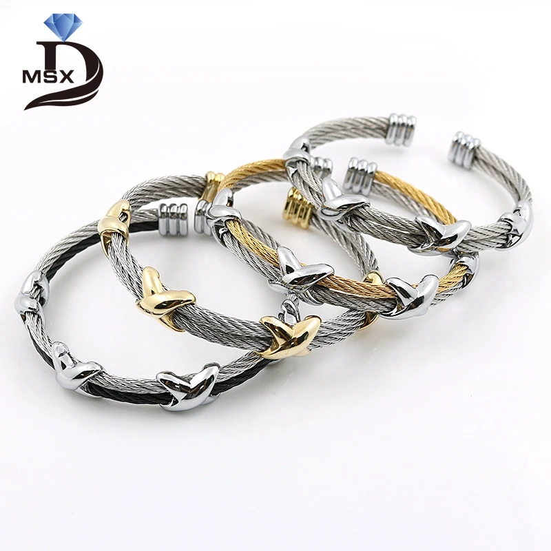 

4 Styles Fashion Stainless Steel Men and Women Star Bracelets Wristband Adjustable Wire Love Punk Bracelet Bangle Pulseiras