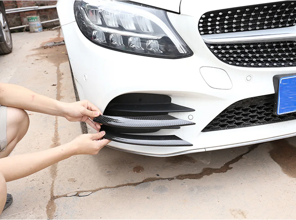 Для Mercedes Benz C Class W205 S205 C180 C260 C300 Автомобильная передняя противотуманная фара накладка наклейка решетка воздухозаборника планки отделка