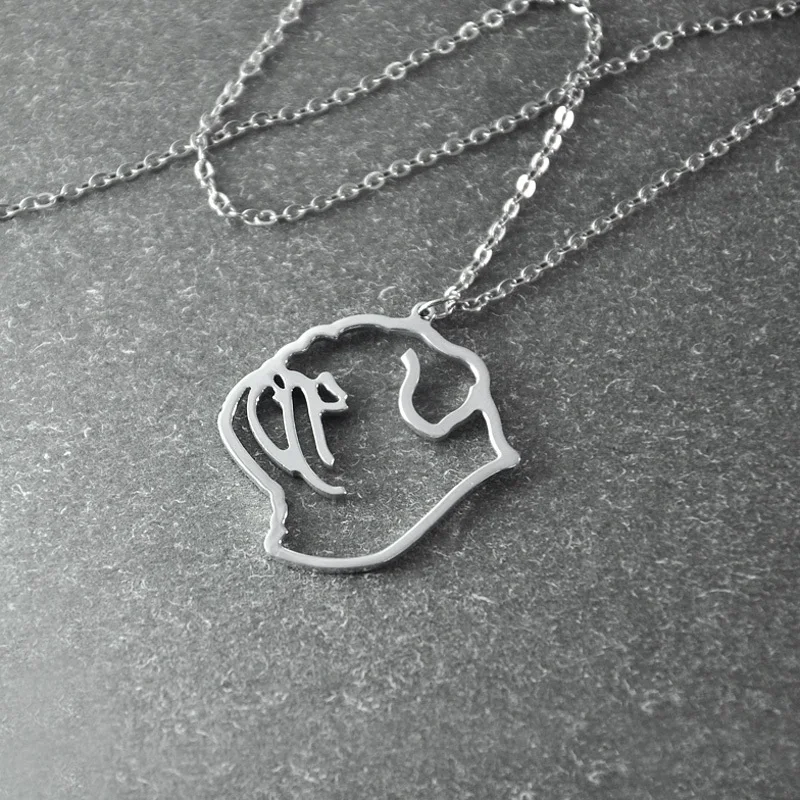 

Pug necklace, Pug pendant, animal necklace ,alloy dog necklace , pet memorial gift, Pug charm