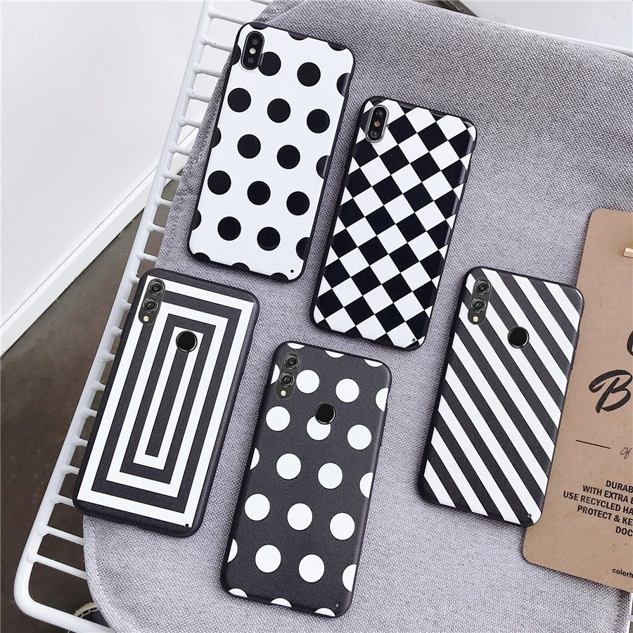 Cover Simple Black and White Series For huawei honor 8c Soft TPU Border Phone Protective Case Huawei Honor 8C |