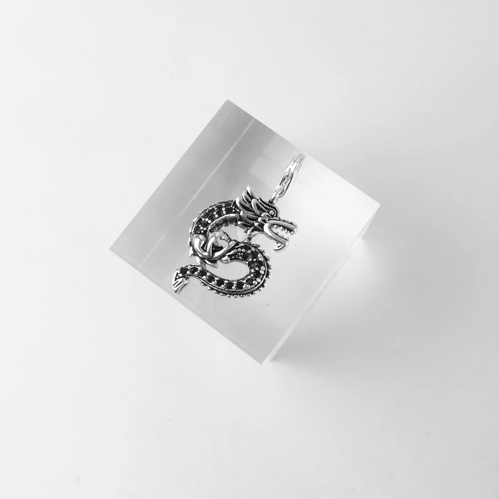 Black Dragon Charm Pendant Fit Bracelet &amp Necklace 2019 New Trendy 925 Sterling Silver Good Making Jewelry Gift For Women Bijoux |