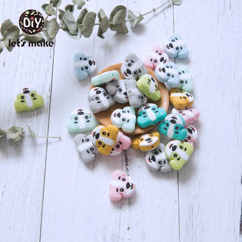 

Silicone Beads Of Dog 10pcs Cartoon Animals Baby Teethers Bead For Teeth Necklace Making Food Grade Silicone Teethers Let's Make
