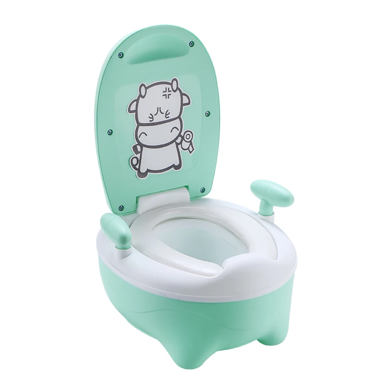 green with cushion Детский горшок для унитаза, тренировочное сиденье, мягкая подушка, для малышей, писк, дорожный горшок, тренажер, портативный Детский горшок, стул, писсуар для младенцев, горшок - Цвет: green with cushion