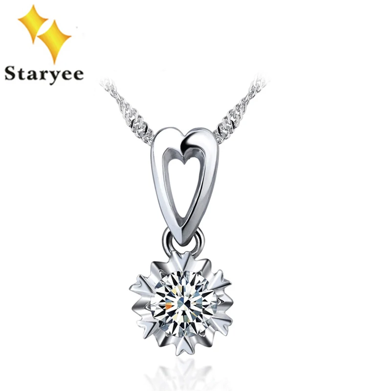 Цепочка с кулоном в виде муассанита женская модное ожерелье из чистого 18