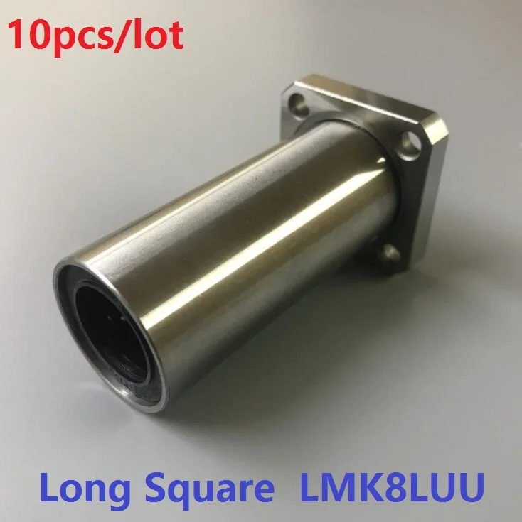 10 шт./лот LMK8LUU 8 мм 8*15*45 Длинный Квадратный фланец линейные шариковые подшипники