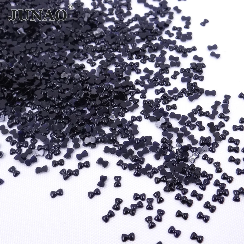 5000 шт. 3 мм черный цвет ногтей бант Стразы акриловые стразы наклейка для с плоской