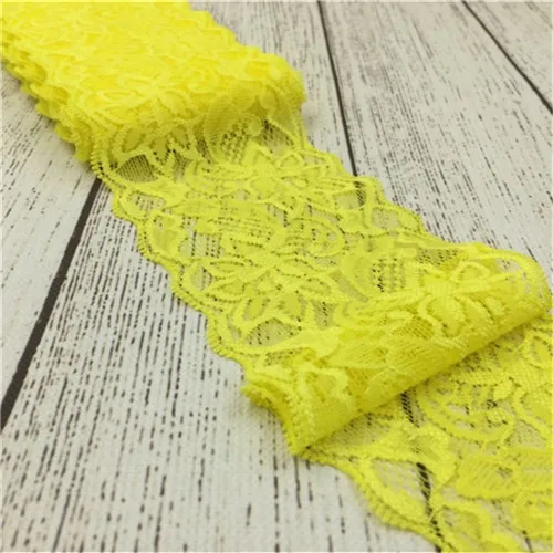 2Yards 8cm width 23colors Elastic Lace Fabric DIY Crafts Sewing Suppies Decoration Accessories For Garments Elastic Lace Trim - Цвет: Золотой