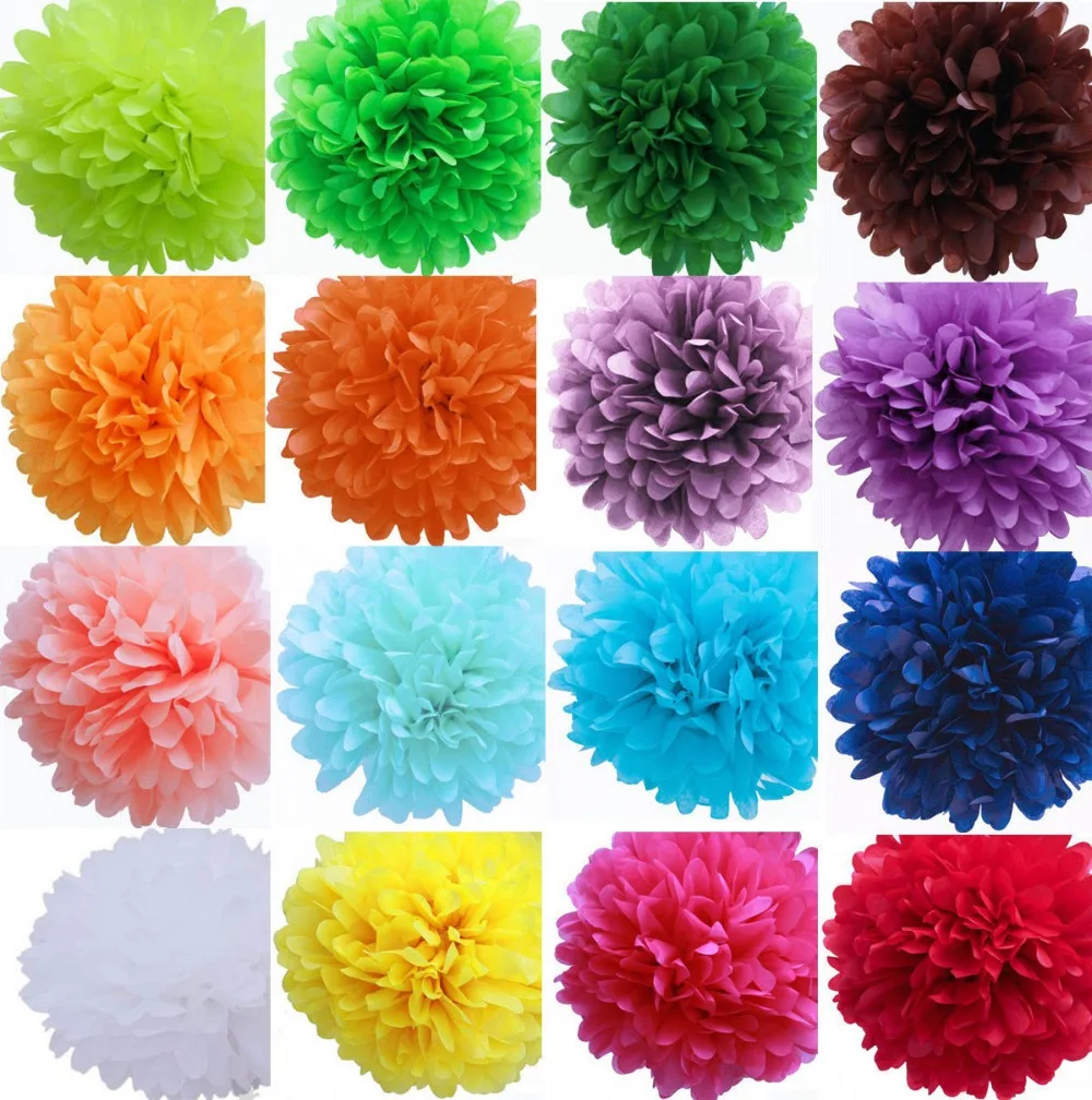 1 шт. синий 6 дюймовый 15cmTissue Бумага POM POMS цветок поцелуй мячи украшение дома