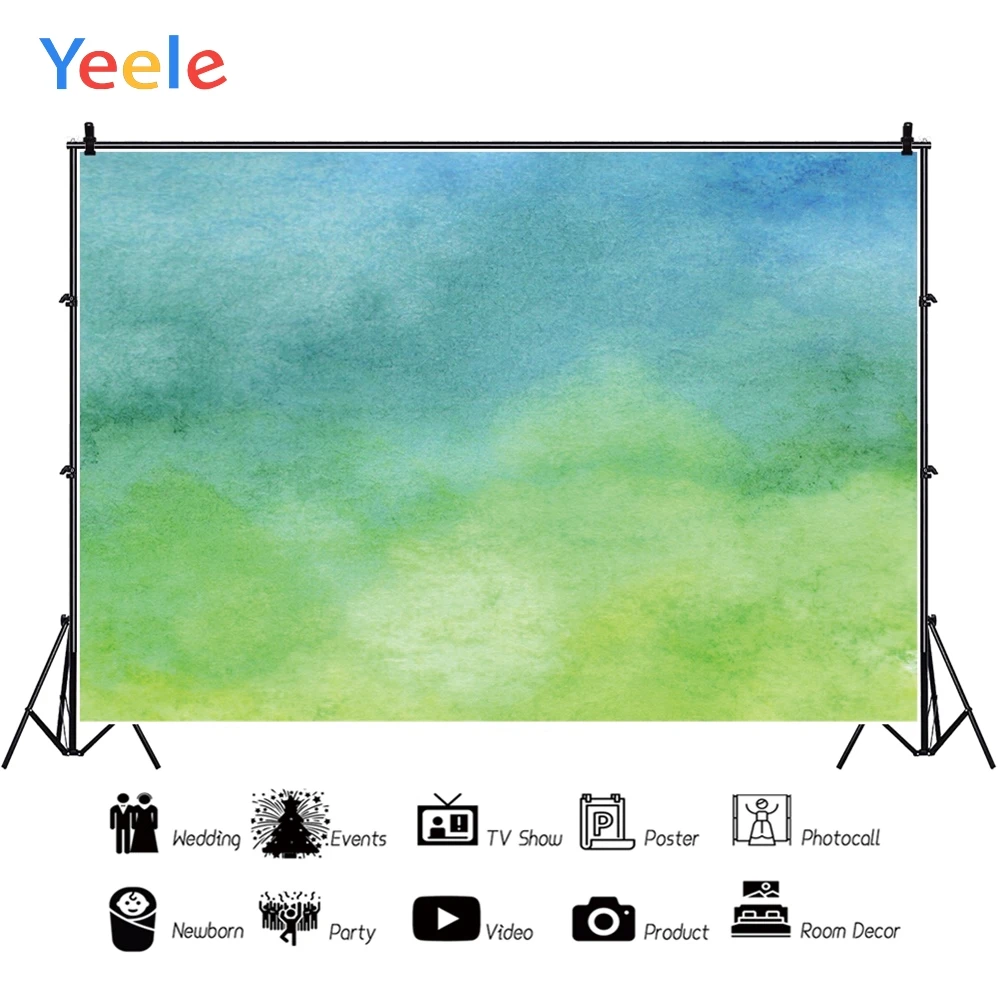 Зеленые градиентные однотонные фоны Yeele для портретной фотосъемки детей мечты