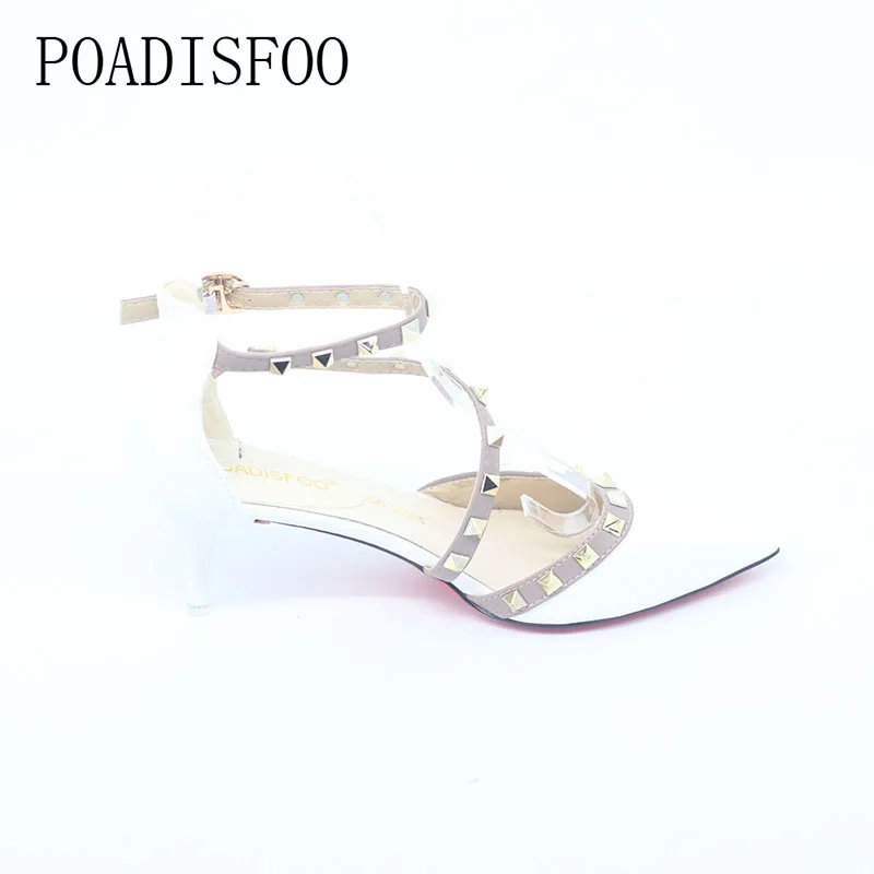 Ltart/2017 г. женская обувь модные туфли-лодочки с острым носком и заклепками на