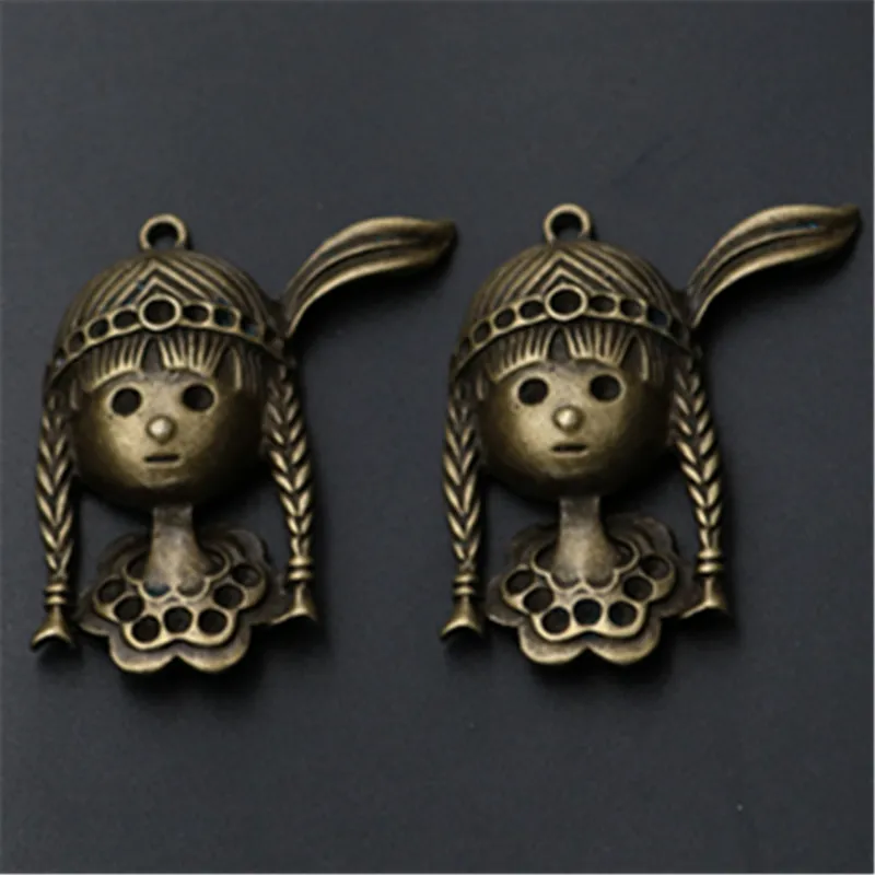 2 шт. античный бронзовый цвет 3D Северная Америка Красивая аборигенная девушка кулон DIY ожерелье ювелирные изделия рукоделие Изготовление 50*42 мм A862