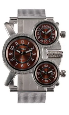 1 шт./лот мужские часы OULM 1167 часы Reloj Hombre Acero inoxible Montre Homme de Marque Erkek Saat Relogio Masculino - Цвет: Коричневый